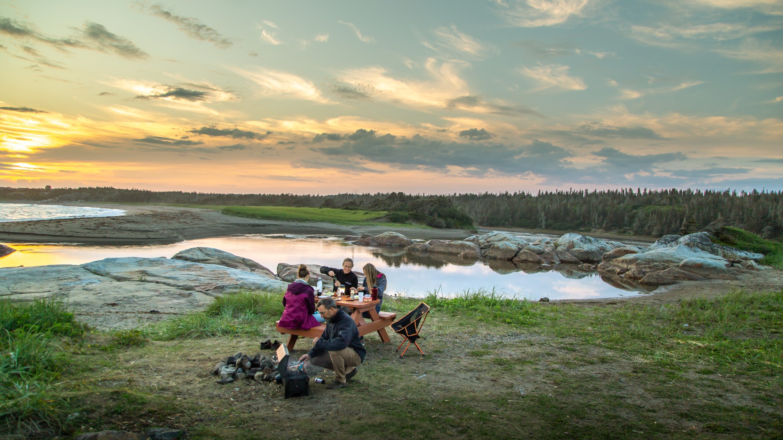 family having a tech-free experience in nature